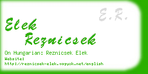 elek reznicsek business card